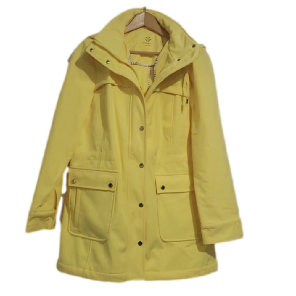 Isaac Mizrahi Live Yellow Hooded Jacket Sz L